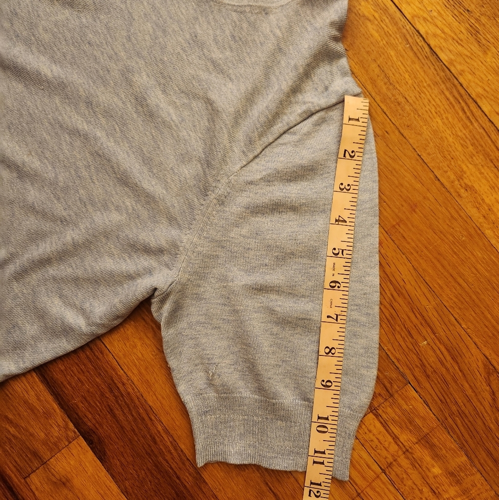 J Crew Light Blue Short Sleeve Crew Neck Cotton Blend Sweater Size L - Picture 8 of 9
